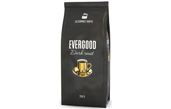 766279 Evergood 1261072 Kaffe EVERGOOD dark filtmalt 250g Rainforest Alliance-sertifisert kaffe